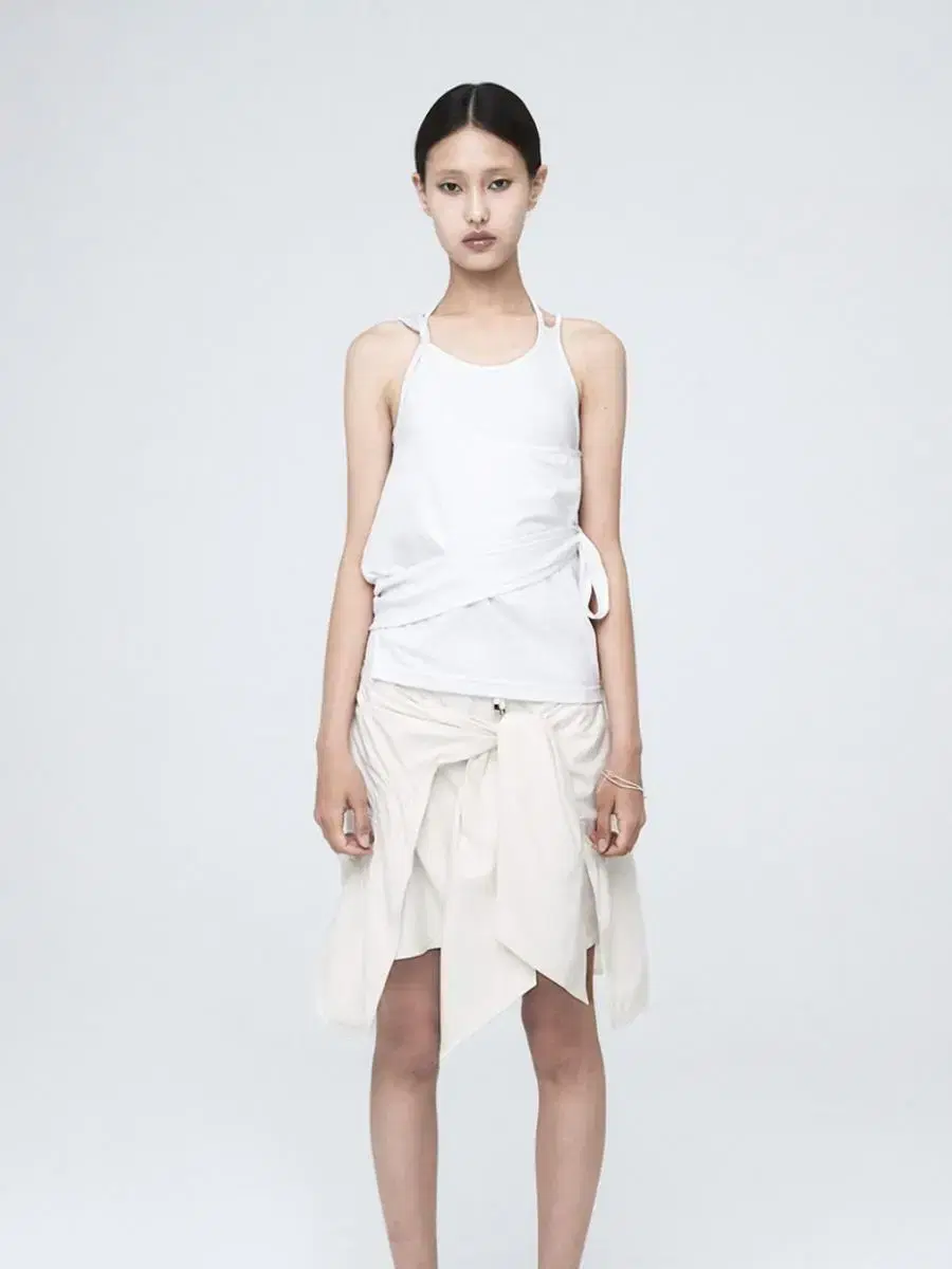 나체 NACHE PUCKERING TIE SKIRT IVORY